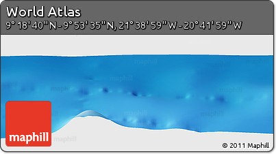 Physical Panoramic Map of the Area around 9° 36' 8" N, 21° 10' 29" W