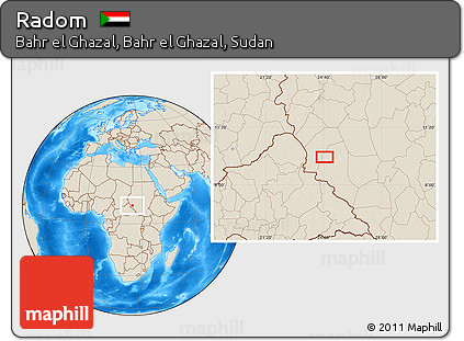Shaded Relief Location Map of Radom