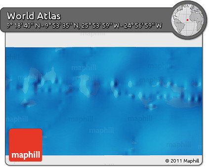 Physical 3D Map of the Area around 9° 36' 8" N, 25° 25' 29" W