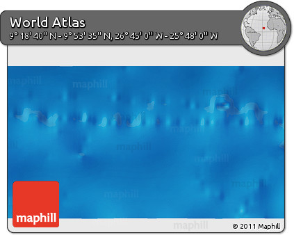 Physical 3D Map of the Area around 9° 36' 8" N, 26° 16' 29" W