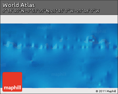 Shaded Relief 3D Map of the Area around 9° 36' 8" N, 26° 16' 29" W