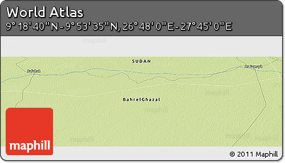 Physical Panoramic Map of the Area around 9° 36' 8" N, 27° 16' 29" E
