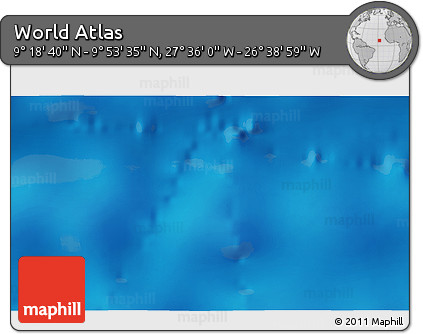 Physical 3D Map of the Area around 9° 36' 8" N, 27° 7' 30" W