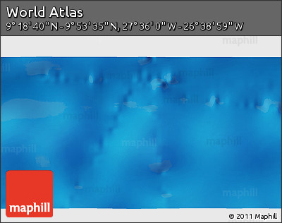 Physical 3D Map of the Area around 9° 36' 8" N, 27° 7' 30" W