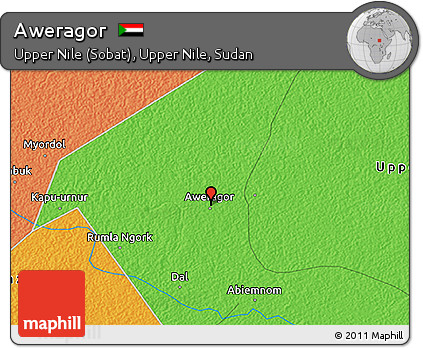 Political 3D Map of Aweragor