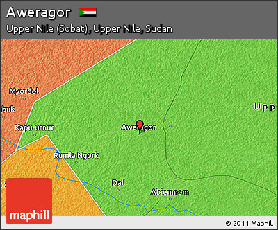 Political 3D Map of Aweragor