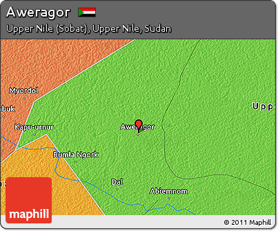 Political 3D Map of Aweragor