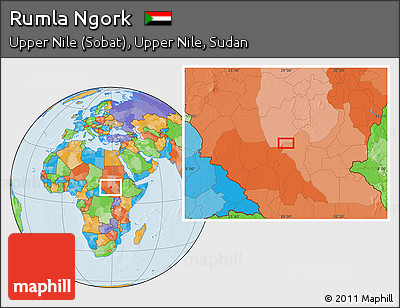 Political Location Map of Rumla Ngork