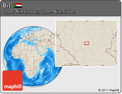 Shaded Relief Location Map of Bil