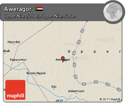 Shaded Relief Map of Aweragor