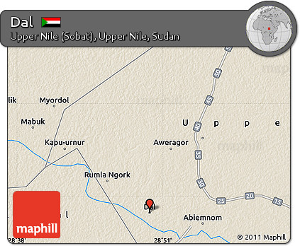 Shaded Relief Map of Dal