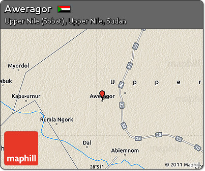 Shaded Relief Map of Aweragor