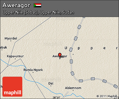 Shaded Relief Map of Aweragor
