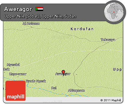 Physical Panoramic Map of Aweragor