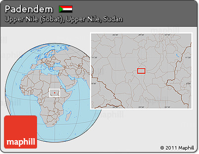 Gray Location Map of Padendem