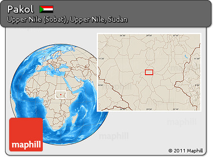 Shaded Relief Location Map of Pakol