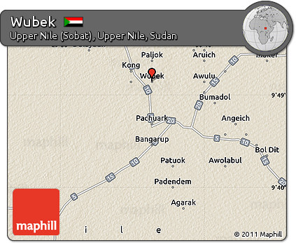 Shaded Relief Map of Wubek
