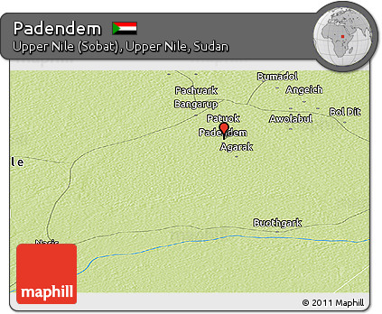 Physical Panoramic Map of Padendem