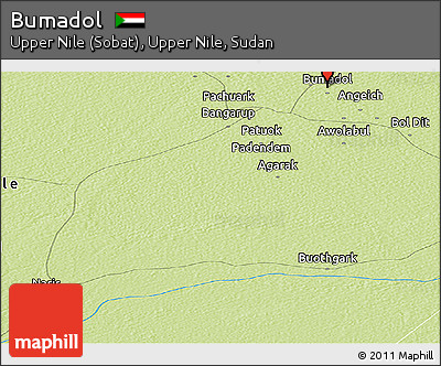 Physical Panoramic Map of Bumadol
