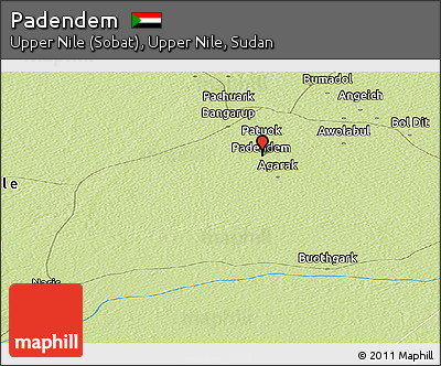 Physical Panoramic Map of Padendem