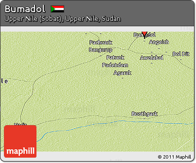 Physical Panoramic Map of Bumadol