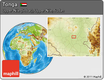 Physical Location Map of Tonga