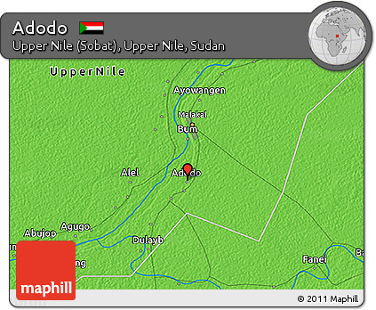 Political 3D Map of Adodo