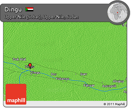 Political 3D Map of Dingu