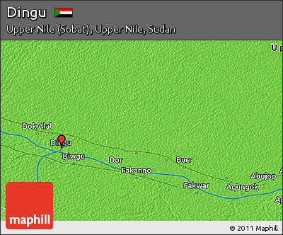 Political 3D Map of Dingu