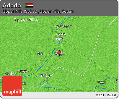 Political 3D Map of Adodo