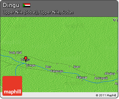 Political 3D Map of Dingu