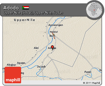 Shaded Relief 3D Map of Adodo