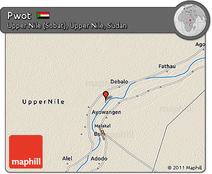 Shaded Relief 3D Map of Pwot