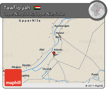 Shaded Relief 3D Map of Tawfīqīyah