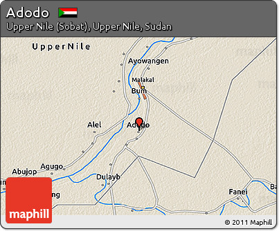 Shaded Relief 3D Map of Adodo