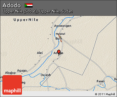 Shaded Relief 3D Map of Adodo