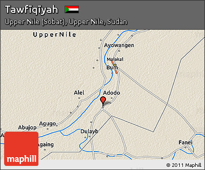 Shaded Relief 3D Map of Tawfīqīyah
