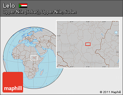 Gray Location Map of Lelo