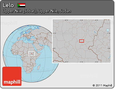 Gray Location Map of Lelo