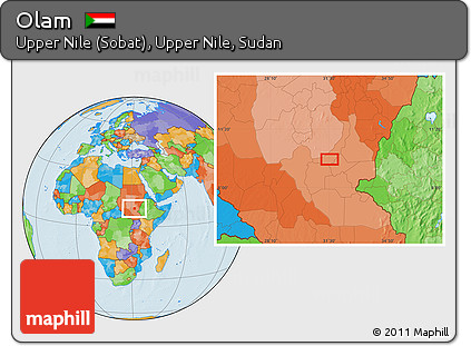 Political Location Map of Olam