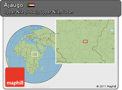 Savanna Style Location Map of Ajaugo