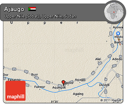 Shaded Relief Map of Ajaugo