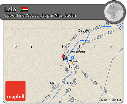 Shaded Relief Map of Lelo