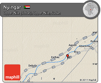 Shaded Relief Map of Nyingar