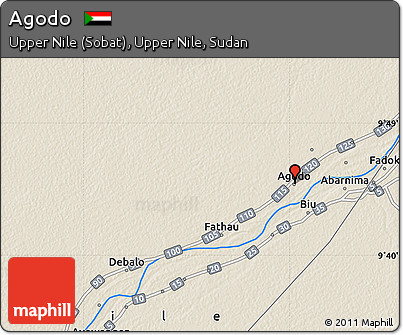 Shaded Relief Map of Agodo