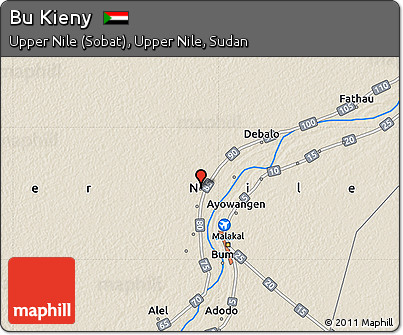 Shaded Relief Map of Bu Kieny