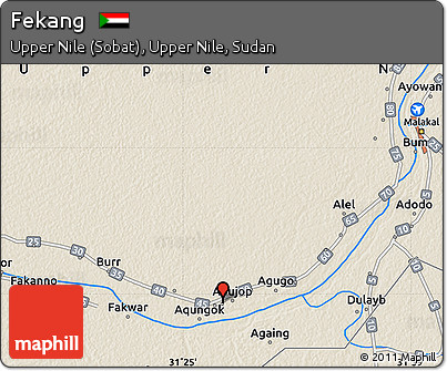 Shaded Relief Map of Fekang