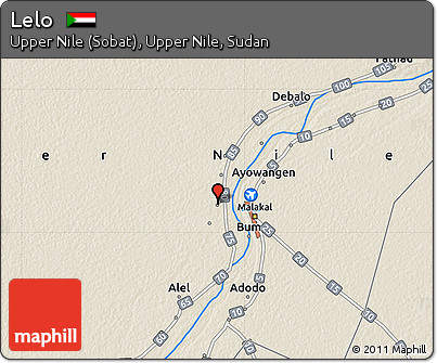 Shaded Relief Map of Lelo
