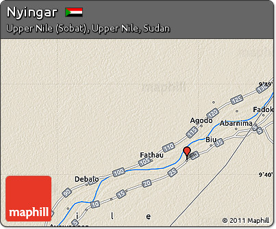 Shaded Relief Map of Nyingar