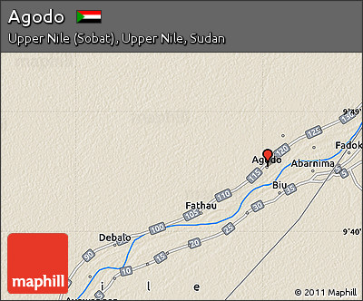Shaded Relief Map of Agodo